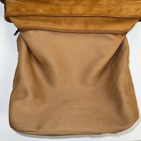 Fossil Camel Brown Nubuck Leather Crossbody Bucket Handbag Purse Clean Interior - Picture 12 of 16